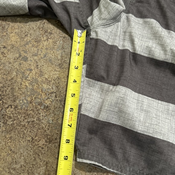 Y2k Quicksilver Boardshorts Green Stripes Size 32 Swim Trunks Surf - Picture 7 of 8